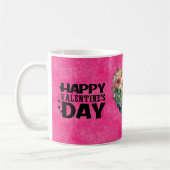 キュートフローラバレンタインデーパーソナライズされたコーヒーマグ コーヒーマグカップ (左)