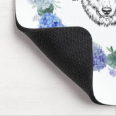 キュートフローラブルーアジサイ・ウルフマウスパッド マウスパッド (コーナー)