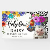 キュートフローラホーリーカウズ子供の誕生日パーティー 横断幕 (横)