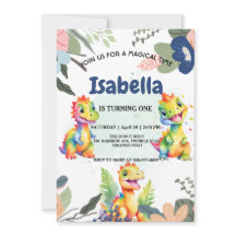 キュートフローラレインボー恐竜ハッピーバースデーパーティー