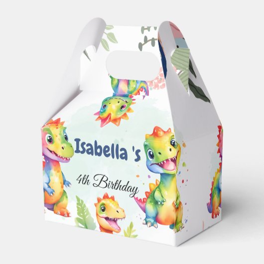 キュートフローラレインボー恐竜ハッピーバースデーパーティー フェイバーボックス (裏面サイド)