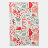 キュートフローラヴァレンティネスデザイン キッチンタオル (縦)