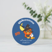 キュートフーフクロウハローウィンパーティ招待状 招待状 (スタンド正面)