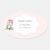 キュートフールズウォーターカラーイラストレーション モノグラムの 楕円形シール (正面)