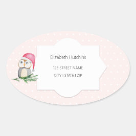 キュートフールズウォーターカラーイラストレーション モノグラムの 楕円形シール