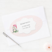 キュートフールズウォーターカラーイラストレーション モノグラムの 楕円形シール (封筒)