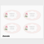 キュートフールズウォーターカラーイラストレーション モノグラムの 楕円形シール (シート)