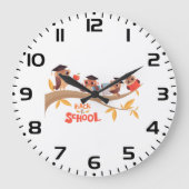 キュートフール新学期卒業 ラージ壁時計 (正面)