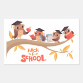 キュートフール新学期卒業 長方形シール (正面)