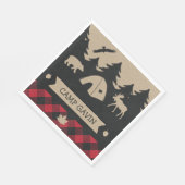 キュートフ素朴ランネルキャンプ誕生日パーティー スタンダードランチョンナプキン (角)