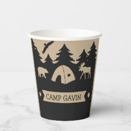 キュートフ素朴ランネルキャンプ誕生日パーティー 紙コップ