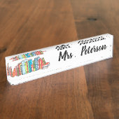 キュートブックスタックカスタム先生 デスクネームプレート (側面)