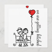 キュートブライトアンドグルームドードル結婚式招待状 招待状 (正面/裏面)