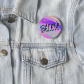 キュートブライトカラフル信じ金ゴールドグリッター 缶バッジ (インサイチュ)