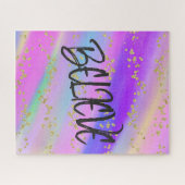 キュートブライトカラフル金ゴールドグリッター ジグソーパズル (横)