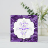 キュートブライトパープル迷彩柄カモフラージュ 招待状 (スタンド正面)