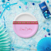 キュートブライトピンクフローラ ペーパープレート (パーティー)