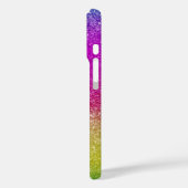 キュートブライトピンクマゼンタレインボーグリッター Case-Mate iPhoneケース (裏面 / 左)