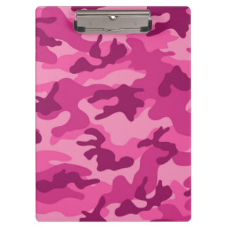 キュートブライトピンク迷彩柄カモフラージュ クリップボード