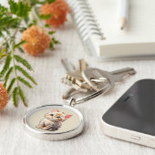 キュートブラウンかわいい子猫 キーホルダー (側面)