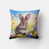 キュートブラウンイースターベビーバニー クッション (裏面)