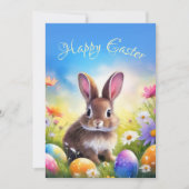 キュートブラウンイースターベビーバニー シーズンカード (正面)