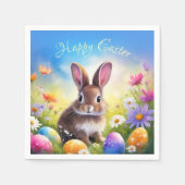キュートブラウンイースターベビーバニー スタンダードカクテルナプキン (正面)
