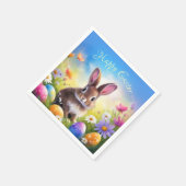 キュートブラウンイースターベビーバニー スタンダードカクテルナプキン (角)