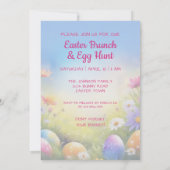キュートブラウンイースターベビーバニー 招待状 (裏面)