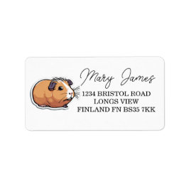 キュートブラウンギニアピッグペット差出人住所ラベル ラベル