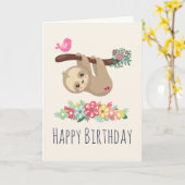 キュートブラウンスロスつるズの逆誕生日 カード (黄色い花)