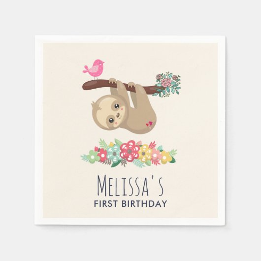 キュートブラウンスロスつるズの逆誕生日 スタンダードカクテルナプキン (正面)