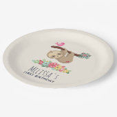 キュートブラウンスロスつるズの逆誕生日 ペーパープレート (アングル)