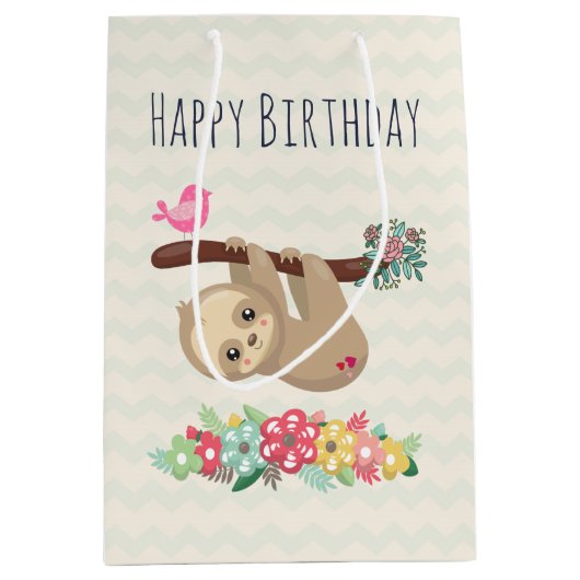 キュートブラウンスロスつるズの逆誕生日 ミディアムペーパーバッグ (正面)