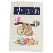 キュートブラウンスロスつるズの逆誕生日 ミディアムペーパーバッグ (裏面)