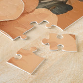 キュートブラウンダッシュントパピーピーピーピーピーチフローラ ジグソーパズル (側面)