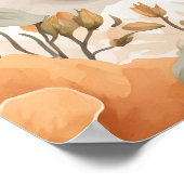 キュートブラウンダッシュントパピーピーピーピーピーチフローラ ポスター (角)