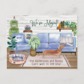 キュートブラウンダッシュンドコージーニューホームムービング 案内ポストカード (正面)