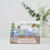 キュートブラウンダッシュンドコージーニューホームムービング 案内ポストカード (スタンド正面)