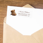 キュートブラウンテディベアウォーター差出人住所 ラベル