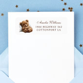 キュートブラウンテディベアウォーター差出人住所 ラベル