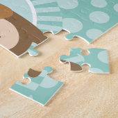 キュートブラウンテディベアハート ジグソーパズル (側面)