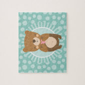 キュートブラウンテディベアハート ジグソーパズル (縦)