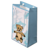 キュートブラウンテディベア誕生日 スモールペーパーバッグ (裏面アングル)