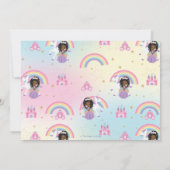 キュートブラウンプリンセスレインボーユニコーン誕生日写真 サンキューカード (裏面)