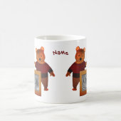 キュートブラウンベアフレームデザイン パーソナライズされた コーヒーマグカップ (中央)