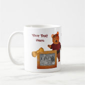 キュートブラウンベアフレームデザイン パーソナライズされた コーヒーマグカップ (左)