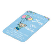 キュートブラウンベアホットエアバルーンボーイ誕生日 マグネット (左側)