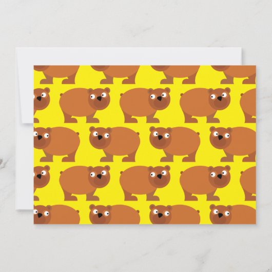 キュートブラウンベアーキッズ1st誕生日パーティの招待状 招待状 (裏面)