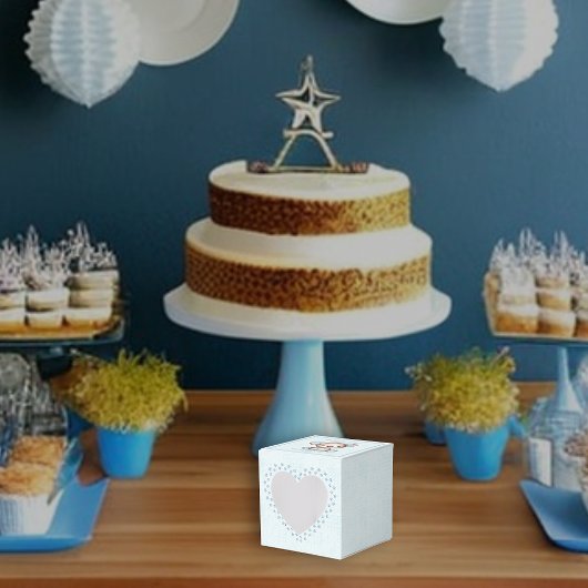 キュートブラウンベアーボーイブルーブランケット フェイバーボックス